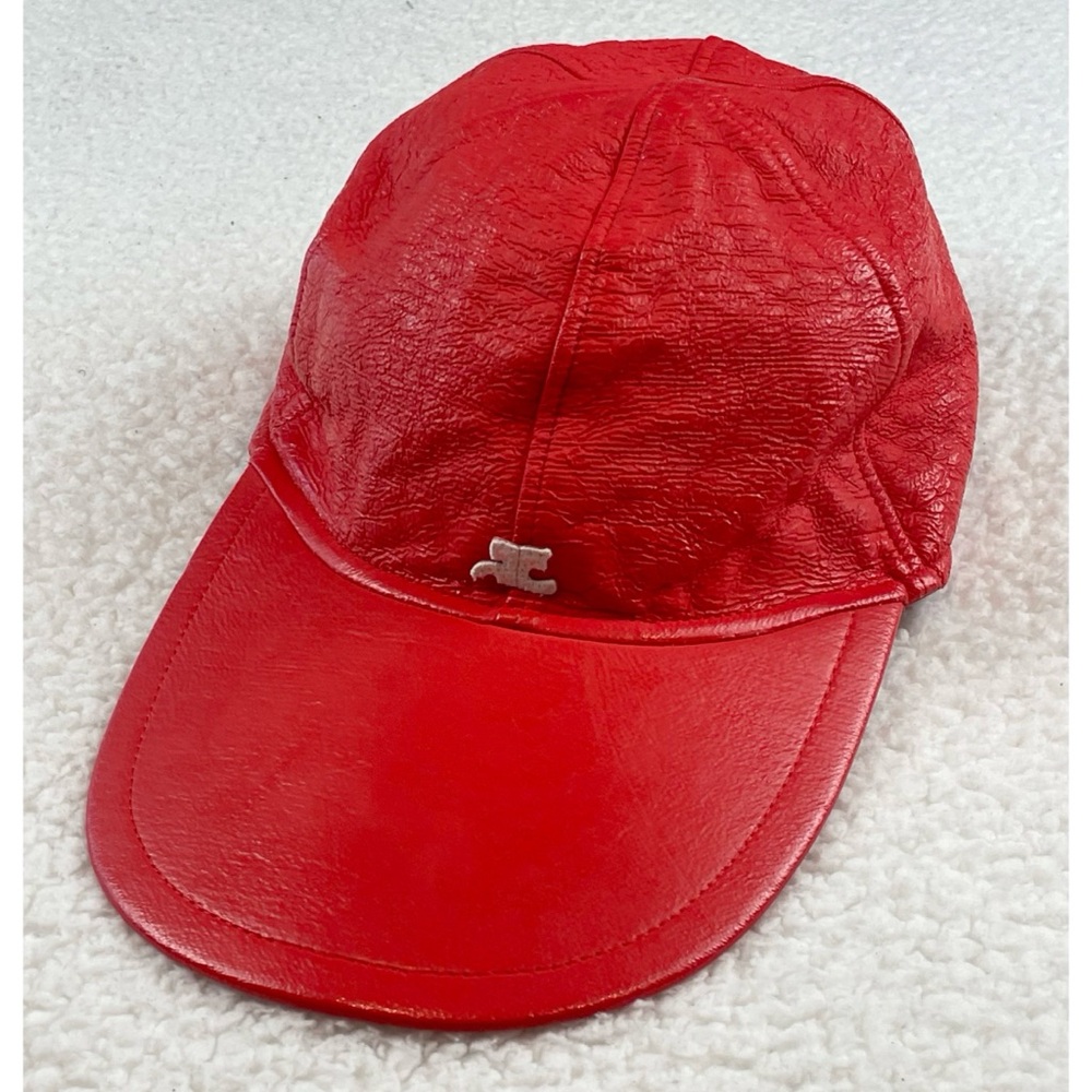 COURRÈGES • Red/White Vinyl Logo Baseball Hat